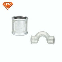 DIN standard banded thread Galvanized malleable iron pipe fittings with ribs